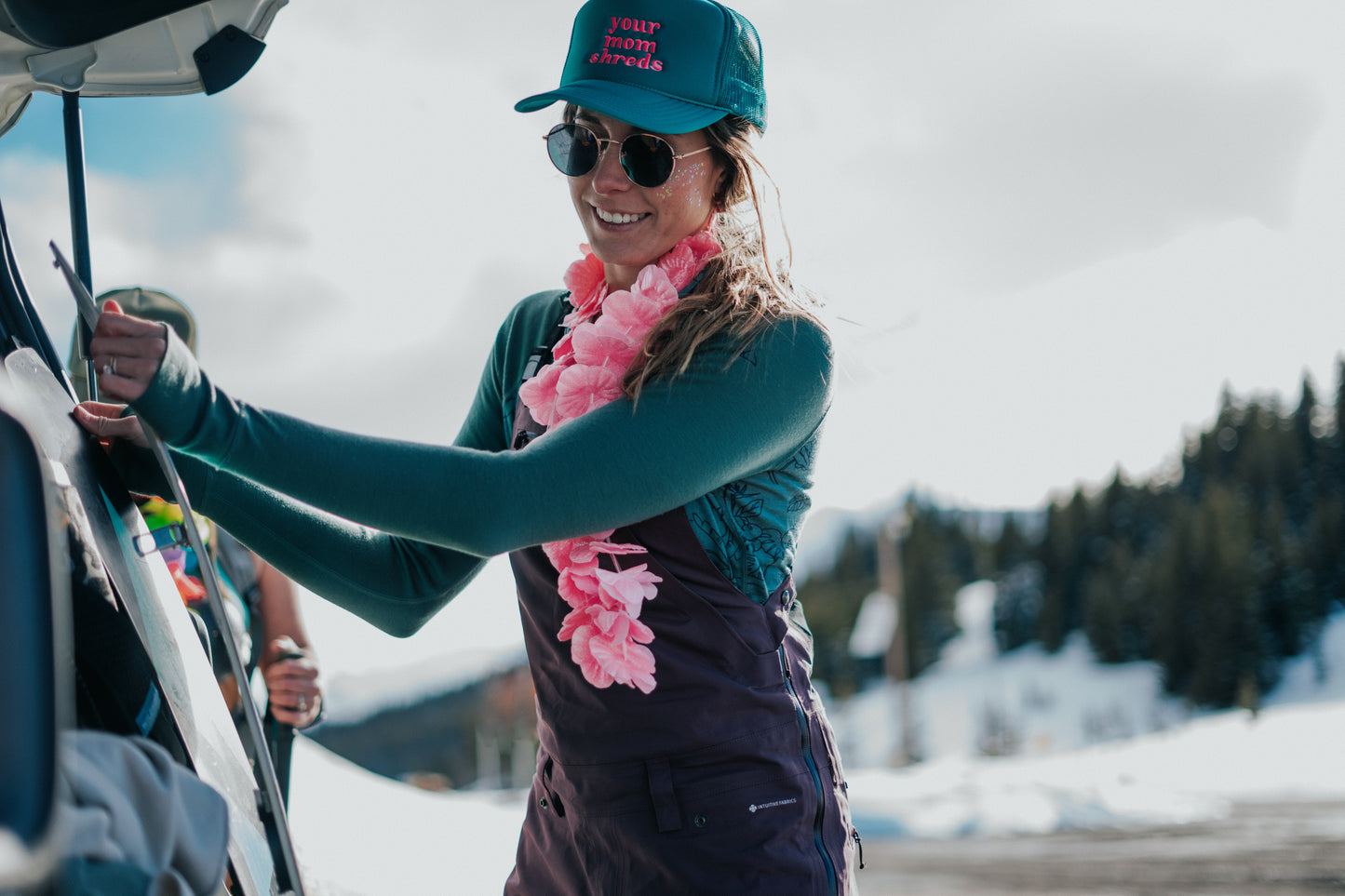 Your Mom Shreds Teal Trucker Hat - "Pond Skim"