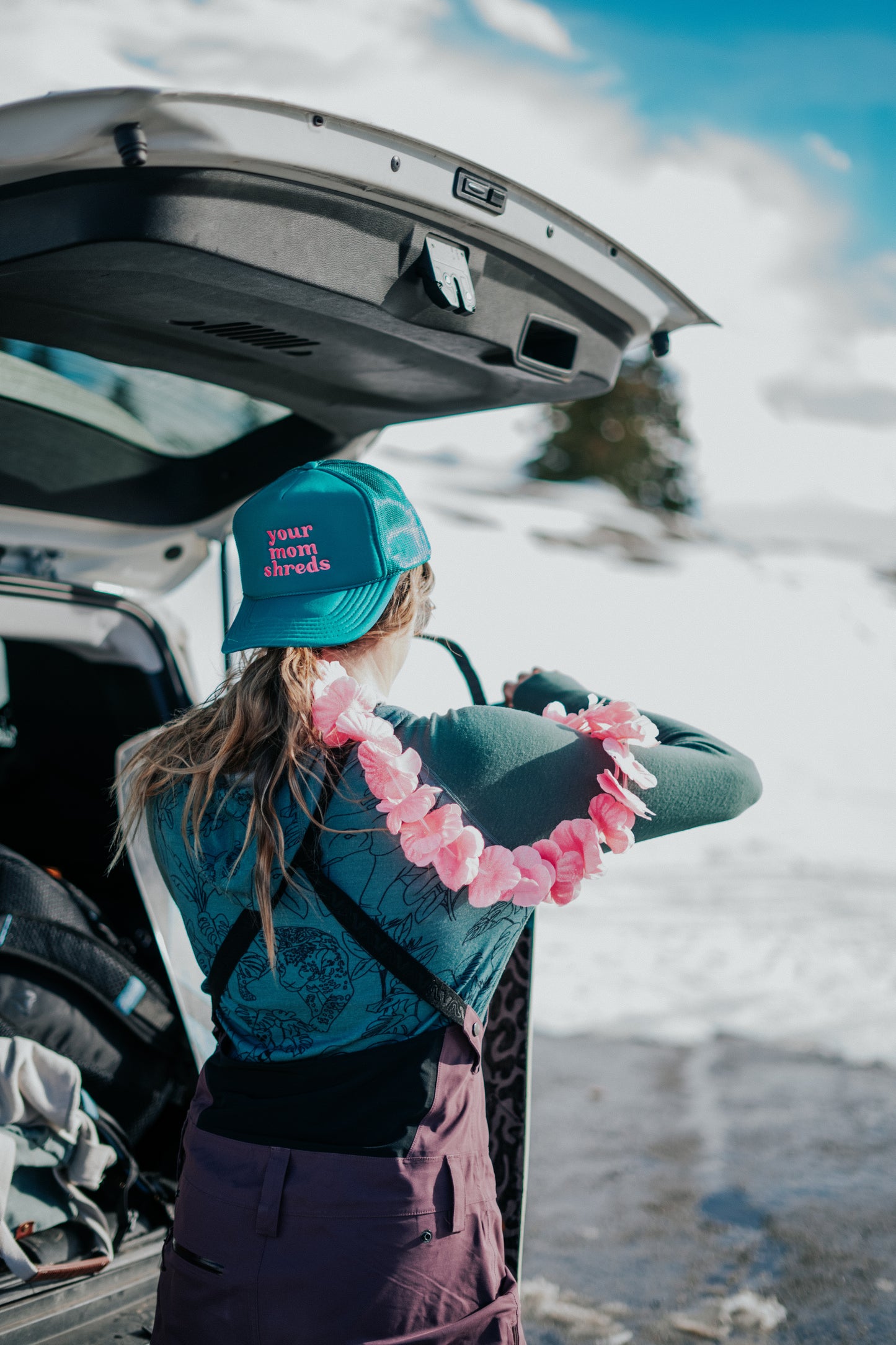 Your Mom Shreds Teal Trucker Hat - "Pond Skim"