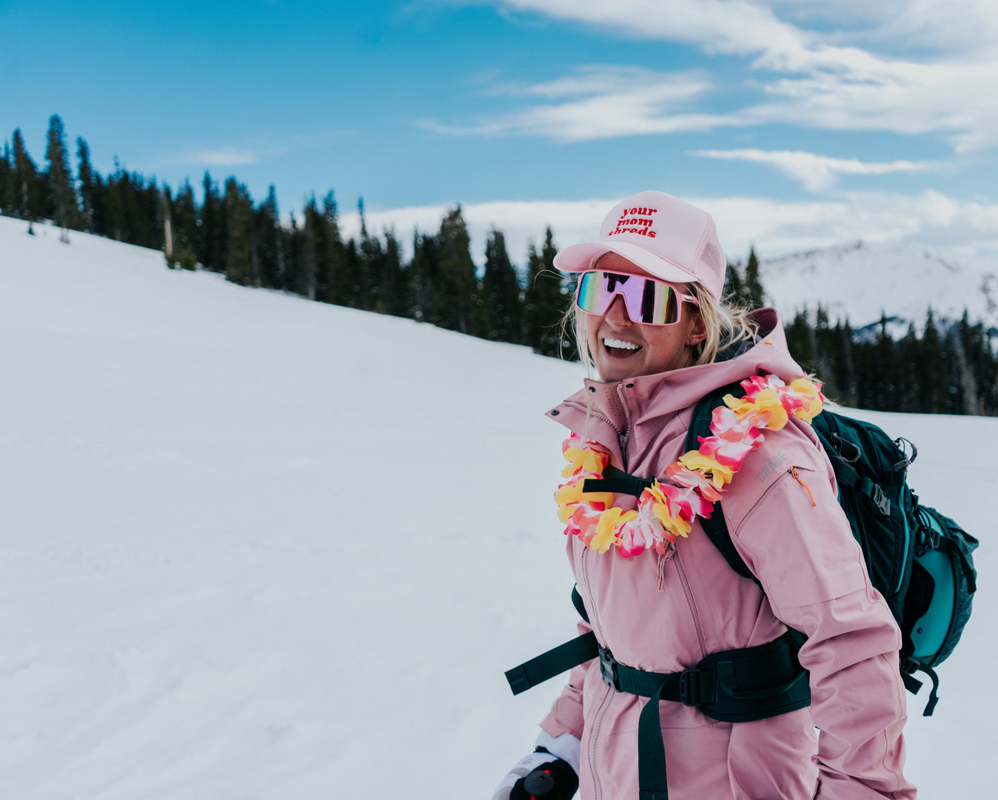 Your Mom Shreds Pink Trucker Hat - "Hot Laps"