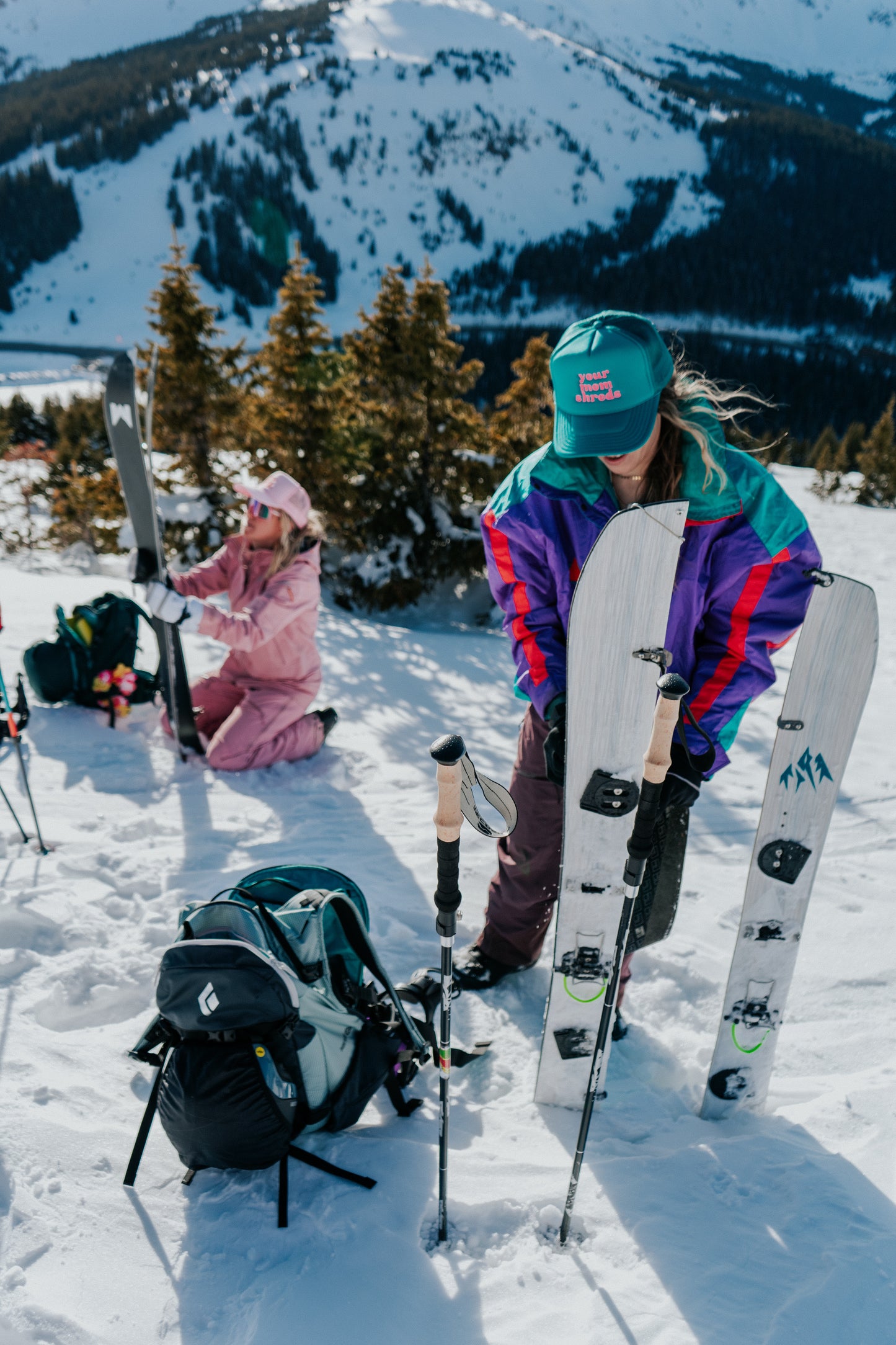 Your Mom Shreds Teal Trucker Hat - "Pond Skim"