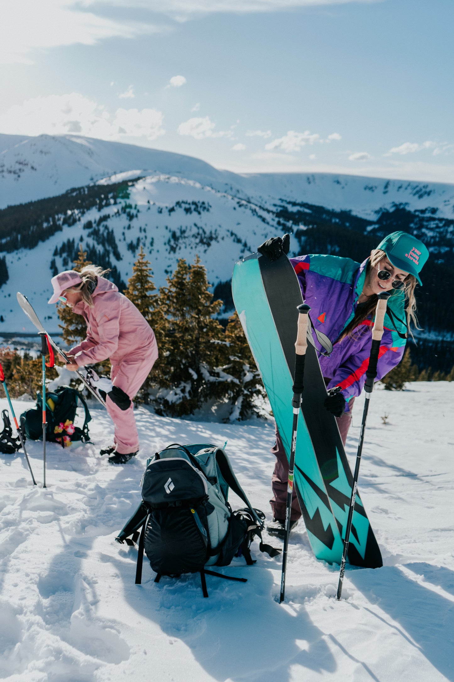 Your Mom Shreds Teal Trucker Hat - "Pond Skim"